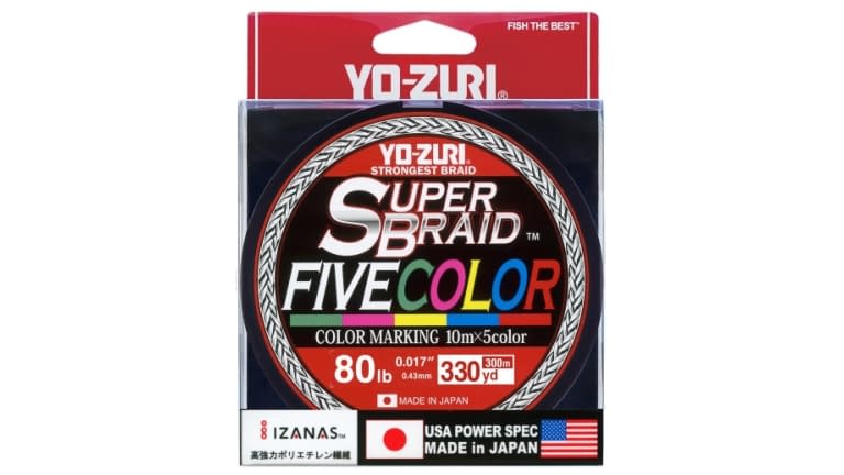 Yo-Zuri SuperBraid Braided Line, 50lb, 3300yd, Five Color