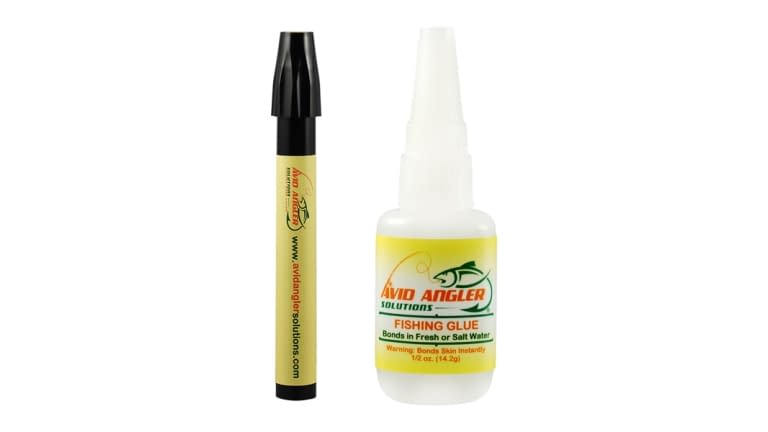 Avid Angler Solutions Fishing Glue and Chartreuse/Garlic Scent Bait Marker Combo